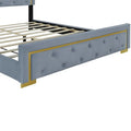 Queen Size Upholstered Platform Bed with Padded Headboard