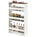Costway 4-Tier Slim Rolling Kitchen Cart with Wheels - 8 Storage Compartments