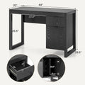Computer Desk with Storage Cabinet and Pull-Out Drawer - Sturdy Design