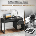 Computer Desk with Storage Cabinet and Pull-Out Drawer - Sturdy Design