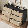 Modern 6-Drawer Bedroom Dresser - Stylish Storage Organizer Chest