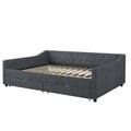 Christopher Knight Home Bennett Tufted Daybed Sofa with Storage Drawers and Stylish Curved Arms