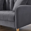 Contemporary Velvet Tufted Loveseat for Small Living Spaces - Beige Upholstered Sofa