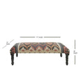 47-Inch Multicolored Southwestern Rectangular Bench