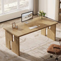 63-Inch Farmhouse Executive Desk with Unique Legs - Industrial Style Office Furniture for Home