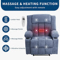 Heat and Massage Recliner Chair with Remote Control