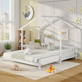 Gymax Twin to King Wooden House Bed Daybed with Safety Rails & Customizable Design