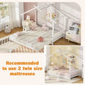 Gymax Twin to King Wooden House Bed Daybed with Safety Rails & Customizable Design