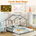 Gymax Twin to King Wooden House Bed Daybed with Safety Rails & Customizable Design