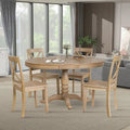 5-Piece Modern Dining Set for 4: Round Table with 4 Kitchen Chairs