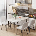 Contemporary Kitchen Table with Metal Frame and Sintered Stone Top