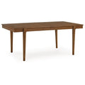 Jeyn Extendable Dining Table with Tapered Legs - Brown Hardwood, 74-92 Inches