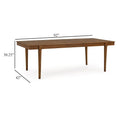 Jeyn Extendable Dining Table with Tapered Legs - Brown Hardwood, 74-92 Inches