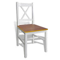 5-Piece Dining Table Set - 43-Inch Rectangular Table with 4 Chairs in Brown and White Wood