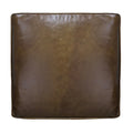 Handcrafted Amber Accent Chair with Slatted Mango Wood, Buffalo Leather Cushions, and Angled Legs