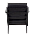 Handcrafted Amber Accent Chair with Slatted Mango Wood, Buffalo Leather Cushions, and Angled Legs