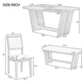 6-Piece Wooden Dining Set: Rectangular Table with 4 Upholstered Chairs and 1 Bench