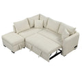 Roomfitters L-Shaped Sleeper Sofa with USB Ports, Power Outlets, and Versatile Storage Ottoman