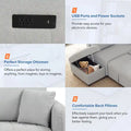 Roomfitters L-Shaped Sleeper Sofa with USB Ports, Power Outlets, and Versatile Storage Ottoman