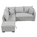 Roomfitters L-Shaped Sleeper Sofa with USB Ports, Power Outlets, and Versatile Storage Ottoman