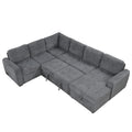 Roomfitters U-Shaped Sectional Sofa with Pull-Out Bed, Storage Chaise Lounge, and Integrated Charging Ports for Living Room