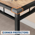 Wooden Dining Table Set with Upholstered Chairs for Kitchen