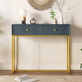 Contemporary Grey Console Table with Storage Solutions