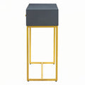 Contemporary Grey Console Table with Storage Solutions