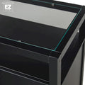 Wood Dresser with Glass Top and 6 Drawers Storage Cabinet