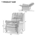 Nail-Head Trimmed Pushback Recliner with Padded Seat