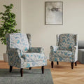 Pair of Stylish Upholstered Accent Chairs with Patterns for Living Room