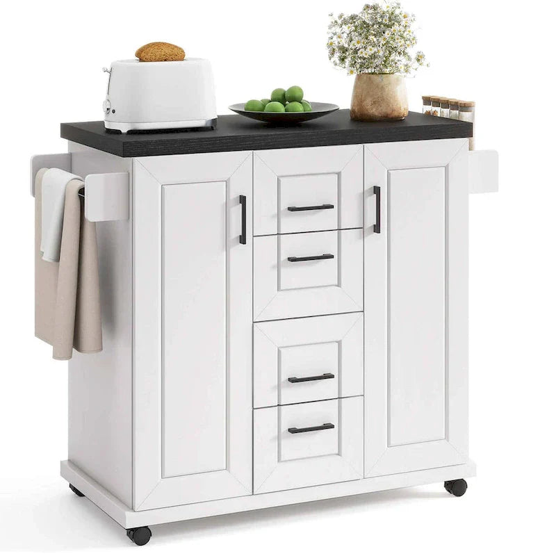 Costway Mobile Rolling Kitchen Island Cart with Wheels - Versatile Serving Utility - Learn More