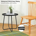 Round Metal Side Table - Waterproof for Indoor and Outdoor Use
