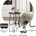 Round Metal Side Table - Waterproof for Indoor and Outdoor Use