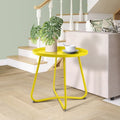 Round Metal Side Table - Waterproof for Indoor and Outdoor Use
