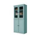Palace Imports Solid Wood Pantry Cabinet with Frosted Glass and Solid Doors, Featuring 2 Drawers and Adjustable Shelves