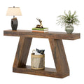 55-Inch Farmhouse Wooden Console Sofa Table with Storage - Dimensions: 11.81" D x 55.12" W x 31.5" H