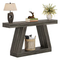 55-Inch Farmhouse Wooden Console Sofa Table with Storage - Dimensions: 11.81" D x 55.12" W x 31.5" H