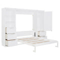 Contemporary Queen Murphy Bed with Integrated Closet and Storage Drawers