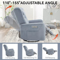 Beige Power Recliner Chair with 270° Swivel, Rocking Function, Lumbar & Neck Support Pillow, USB and Type-C Charging Ports