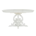 Vintage White 5-Piece Wooden Dining Set with Extendable Table and 4 Chairs