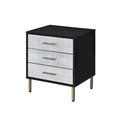 Solid Wood 3-Drawer Bachelors Chest - Stylish Storage Cabinet with Wooden Handles for Bedroom and Living Room
