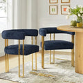 Set of 2 Chenille Upholstered Armchairs