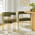 Set of 2 Chenille Upholstered Armchairs