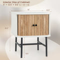 Gymax Set of 2 Compact Modern Nightstands with Sliding Drawer