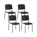 Set of 4 Stackable Dining Chairs with Ergonomic Backrest and Spacious Seat by Gymax