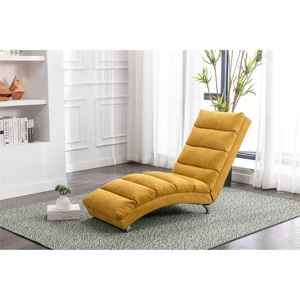 Linen Indoor Chaise Lounge Chair - Dimensions: 58.27" x 21.65" x 34.25"