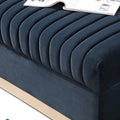 Modern Velvet Loveseat with Vertical Channel Tufting - 61.4 x 28 x 28 inches