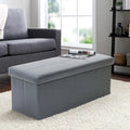 American Furniture Classics Foldable Tufted Storage Bench - Gunmetal Gray