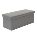 American Furniture Classics Foldable Tufted Storage Bench - Gunmetal Gray
